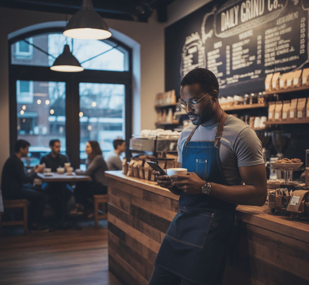 Business owner managing expenses and income with Nexa